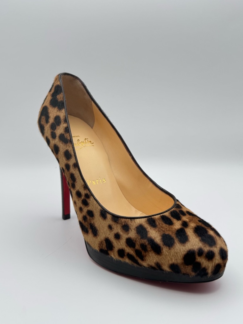 Christian Louboutin Simple Pump 100 Leopard Pony Hair Stiletto 36.5
